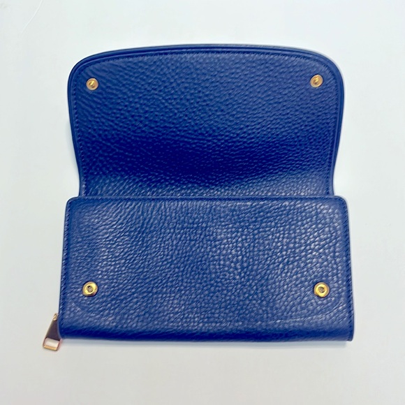 Tory Burch Britten Duo Envelope Continental Wallet - Royal Blue Leather - Picture 2 of 8